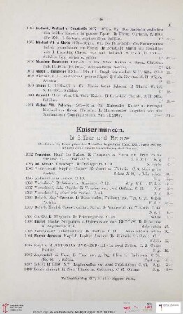 Kaisermünzen (Nr. 1082 - 1552)