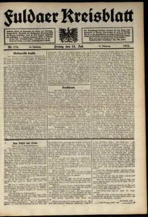 Ausgabe vom Freitag, den 28. Juli 1911.