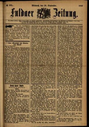 Ausgabe vom Mittwoch, den 28. September 1887.