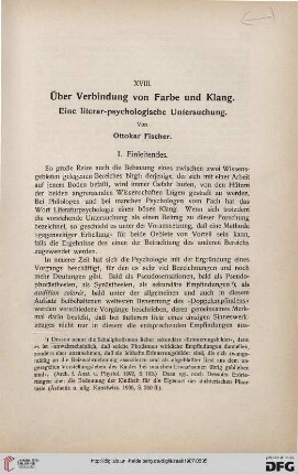 Über Verbindung von Farbe und Klang