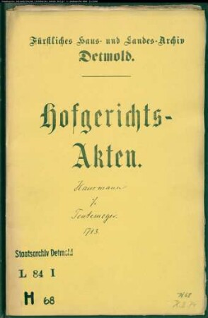 Hausmann, Henrich Bernd zu Alverdissen gegen Jürgen Teutemeyer modo Julius Bunte zu Alverdissen - Hausgrenze