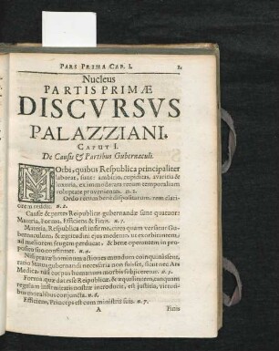 Nucleus Partis Primae Discursus Palazziani.