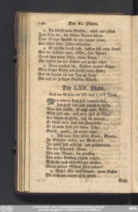 Der LXII. Psalm.