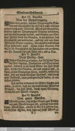 Der V. Artickel. Vom Predig-Amt.