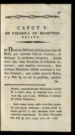 Caput V. De Parabola Ad Diametros Relata