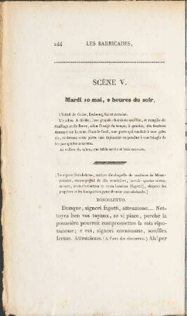 Scene V. Mardi 10 mai, 9 heures du soir