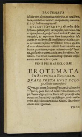 Erotemata In Secundam Eclogam.