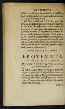Erotemata In Secundam Eclogam.