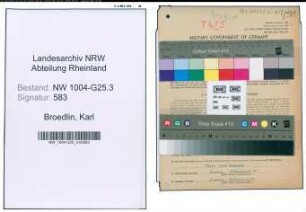Entnazifizierung Karl Broedlin , geb. 28.03.1909 (Teilhaber)
