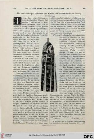 Ein merkwürdiges Parament im Schatz der Marienkirche zu Danzig