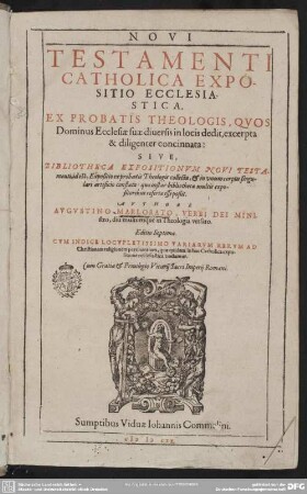 Novi testamenti catholica expositio sive bibliotheca expositionum