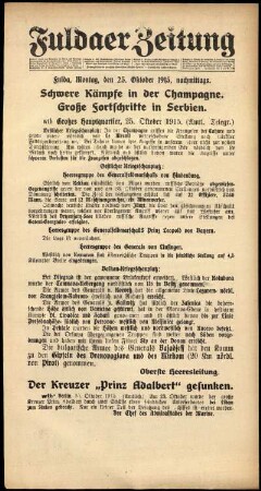 Ausgabe vom Montag, den 25. Oktober 1915.