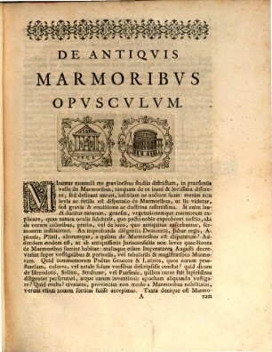 De antiquis Marmoribus Opusculum