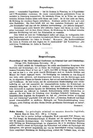 248-256, IV. Besprechungen