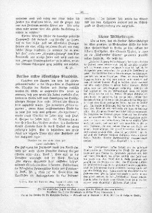 Berlins erstes öffentliches Standbild
