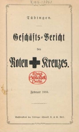 1.1916: Geschäftsbericht des Roten Kreuzes