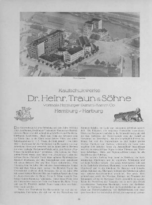 Kautschukwerke Dr. Heinr. Traun & Söhne vormals Harburger Gummi-Kamm Co. Hamburg-Harburg