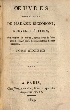 Oeuvres complètes de Madame Riccoboni, 6