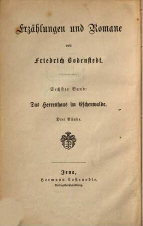 Erzählungen und Romane, 6. Das Herrenhaus in Eschenwalde. Zweiter Band