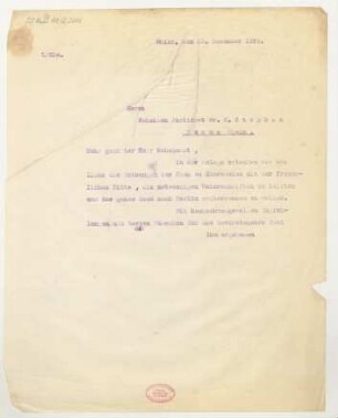 Brief an Karl Stephan : 18.12.1924