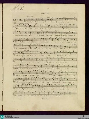 Pastoral-Messe : für 4 Singstimmen, 2 Violinen, Flöte, 2 Clarinetten, Fagott, 2 Trompeten, Pauken, Contrabass und Orgel; 72tes Werk