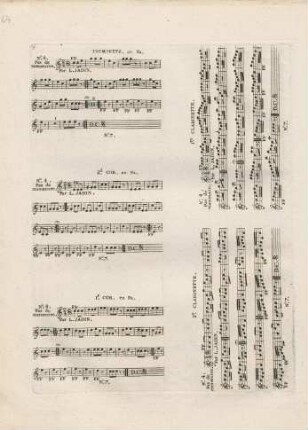 Trompette, 2. Cor, 1. Cor, 2. Clarinette, 1. Clarinette