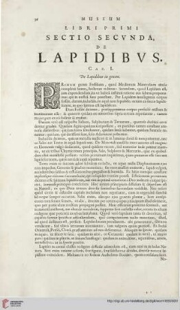 Libri primi: Sectio secunda de lapidibus