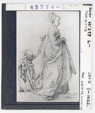 Albrecht Dürer: Frau mit Tod. Weimar, Schloss-Museum