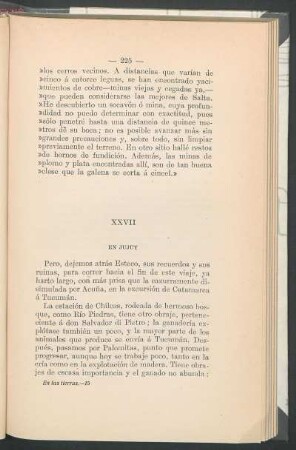 XXVII - En Jujuy