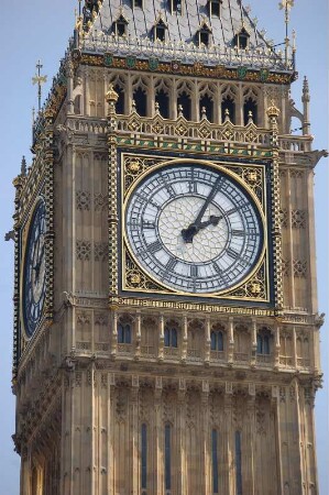 Uhrturm am Parlament mit der Glocke Big Ben