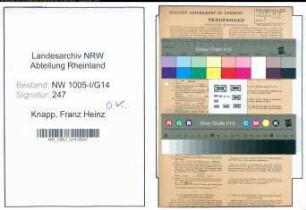 Entnazifizierung Franz Heinz Knapp , geb. 13.01.1922 (Fotolaborant)