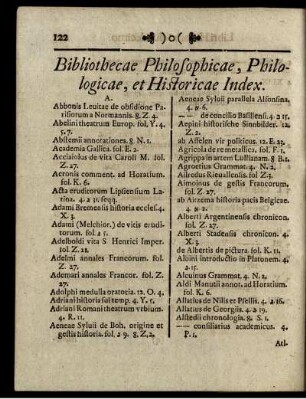 Bibliotheca Philosophicae Philologicae et Historicae Index.