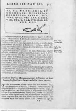 Roma sotterranea. Opera postuma di Antonio Bosio Romano, antiquario ecclesiastico singolare de' suoi tempi nella quale si tratta de' sacri cimiterii di Roma, del sito, forma, & uso antico di essi ... compita, disposta e accresciuta dal P. Giovanni Severani da S. Severino, Grabtafel