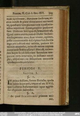 Caput I. De Hist. Sec. XVI.