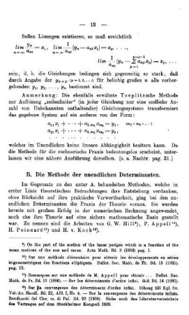 B. Die Methode der unendlichen Determinanten.