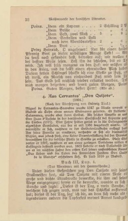 4. Aus Cervantes "Don Quijote"
