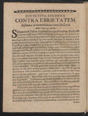 Invectiva Secunda Contra Ebrietatem.