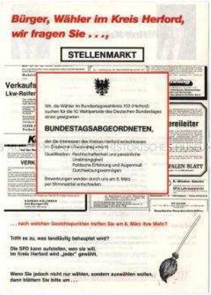Propagandaschrift der CDU Herford zur Bundestagswahl 1982