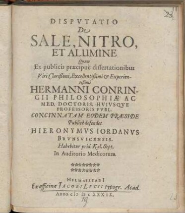 Disputatio De Sale, Nitro, Et Alumine