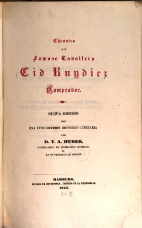 Chronica del famoso Cavallero Cid Ruydiez campeador