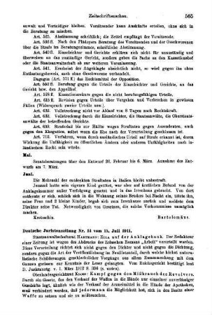 565-567, Deutsche Juristenzeitung 1911/12