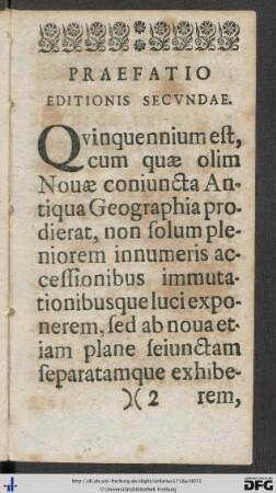 Praefatio Editionis Secundae.