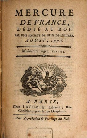 Mercure de France. 1773, 8