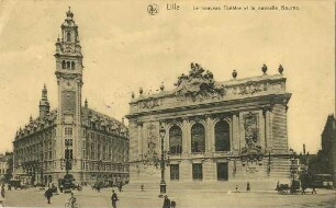 Erster Weltkrieg - Postkarten "Aus großer Zeit 1914/15". "Lille - Le nouveau Théâtre et la nouvelle Bourse"