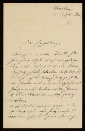 66: Brief von Fritz André an Gottlieb Planck, Marburg, 24.2.1907