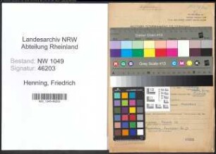 Entnazifizierung Friedrich Henning , geb. 24.05.1906 (Arbeiter)