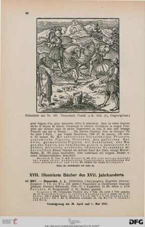 XVII. Illustrierte Bücher des XVII. Jahrhunderts (Nr. 461-475)