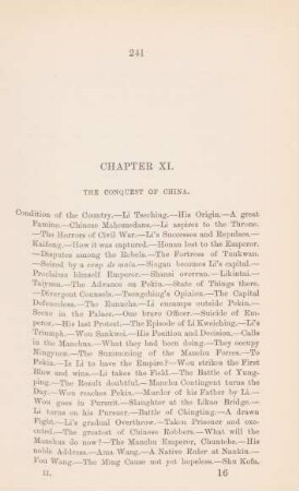 Chapter XI. The conquest of China