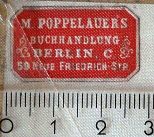 M. Poppelauer (Berlin) / Etikett:Buchhändler/Buchhändlerin