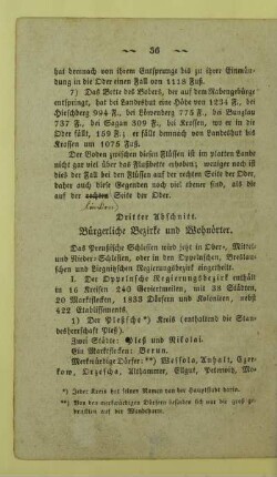 Dritter Abschnitt. Bürgerliche Bezirke und Wohnörter